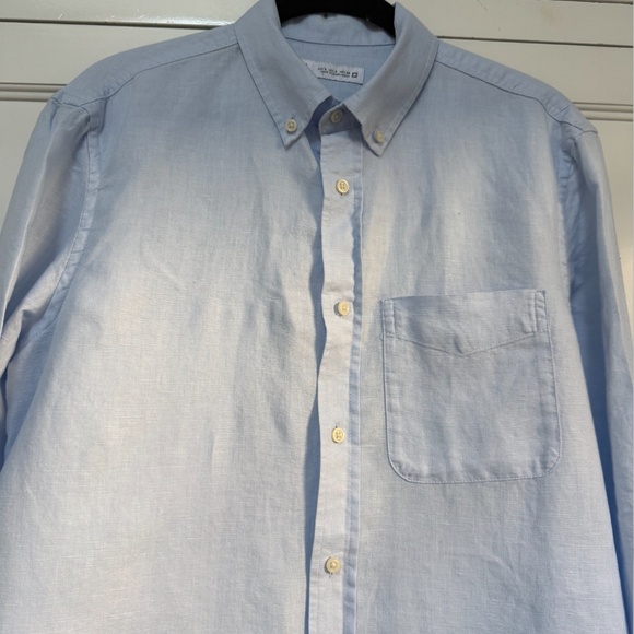 Zara Mans Linen/Cotton Button Down Shirt - Picture 4 of 5